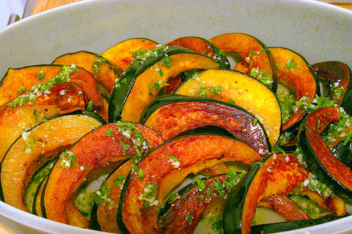 Acorn squash with chile-lime vinaigrette