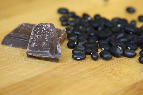 Dark black beans
