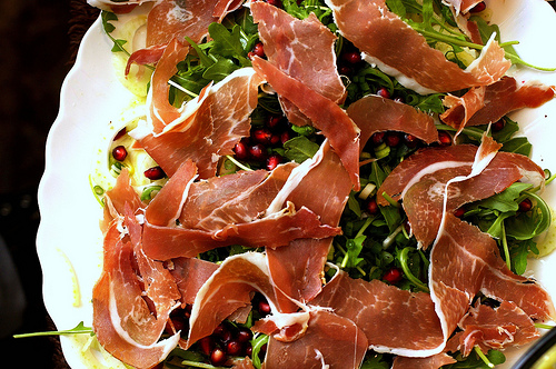 Fennel, prosciutto and pomegranate salad