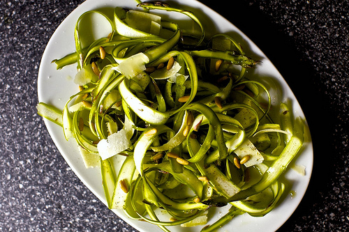 Ribboned asparagus salad with lemon
