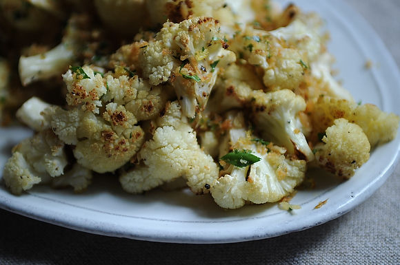 Roasted cauliflower with gremolata bread crumbs